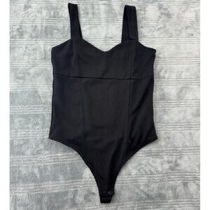 House Of Harlow 1960 Black Sweetheart Bodysuit Top Tank Wide Strap Women's Small